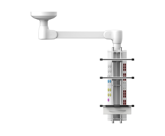 VALIA X medical pendant consists of two versions specific to medium loads, available with self-braking articulations