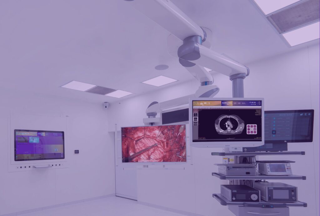 Station de vidéo-intégration utilisée en bloc opératoire